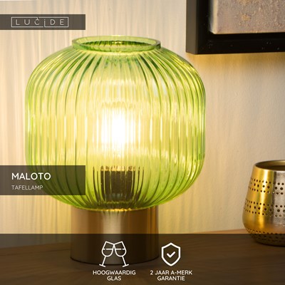 Lucide MALOTO - Tafellamp - Ø 20 cm - 1xE27 - Groen